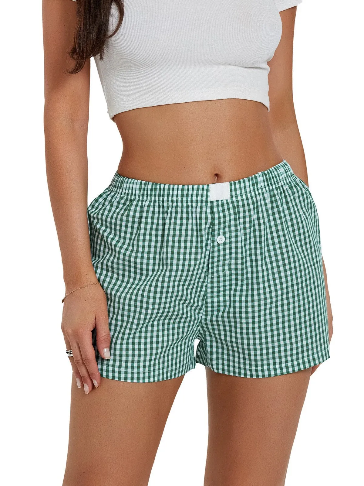 27 Elastic Waistband Gingham Boxer Shorts sold by 27 Boutique product image thumbnail 3