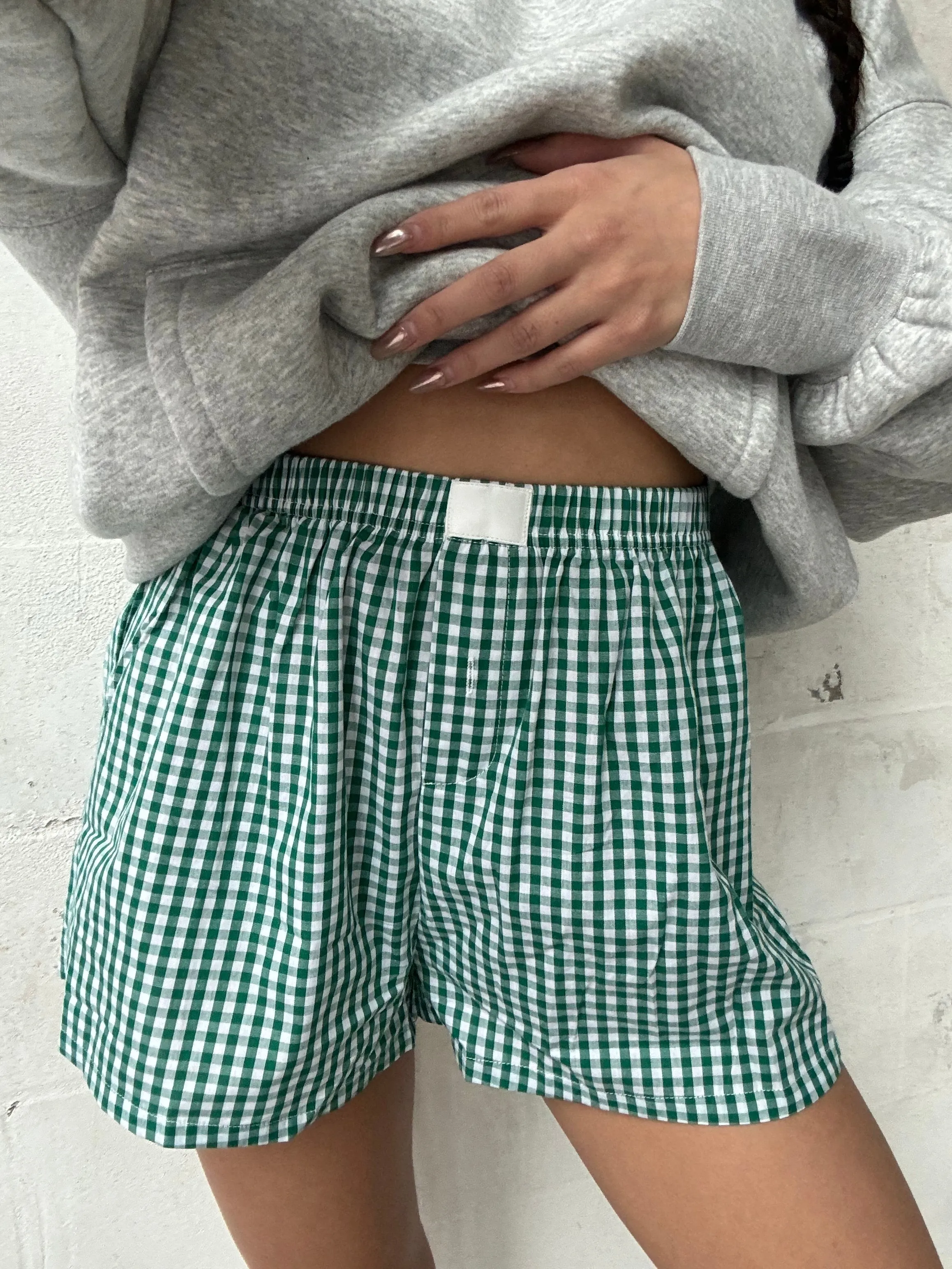 27 Elastic Waistband Gingham Boxer Shorts sold by 27 Boutique