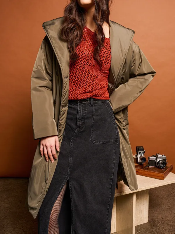 DEX Belted Puffer Hooded Trench Coat sold by 27 Boutique