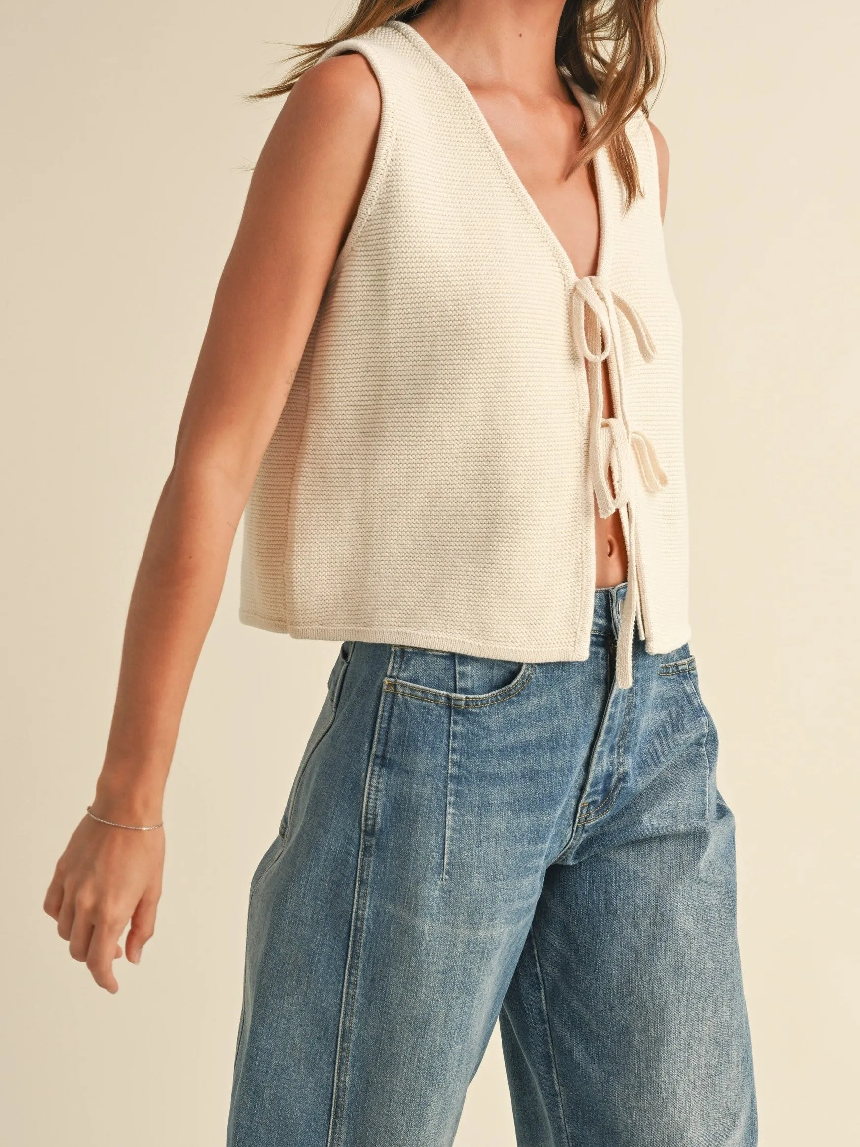 27 Knit Tie Front Sleeveless Top sold by 27 Boutique product image thumbnail 2