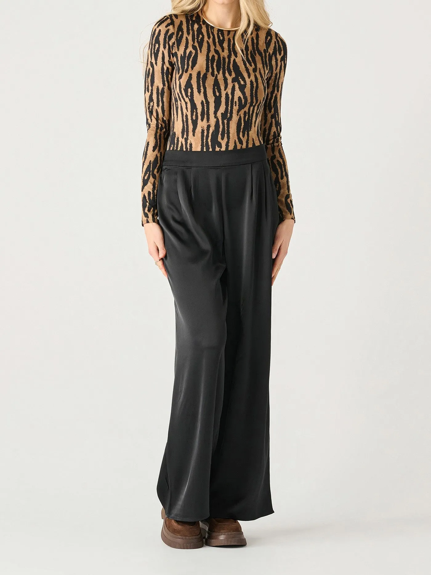 BLACK TAPE High Waisted Satin Wide Leg Pant sold by 27 Boutique product image thumbnail 3