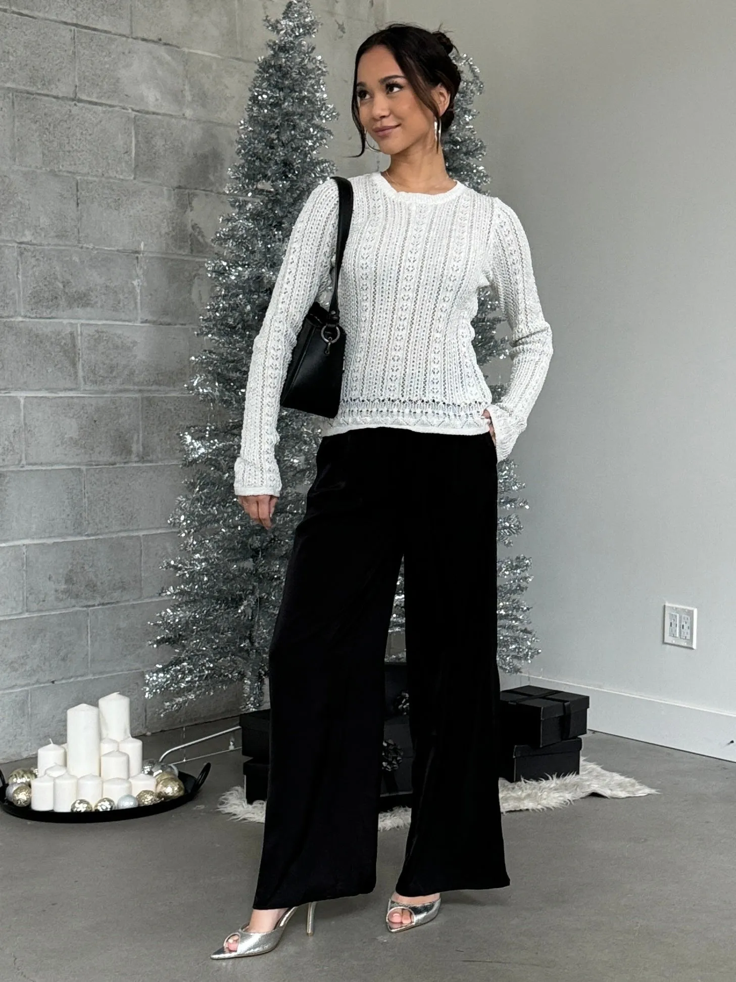 BLACK TAPE High Waisted Satin Wide Leg Pant sold by 27 Boutique product image thumbnail 2