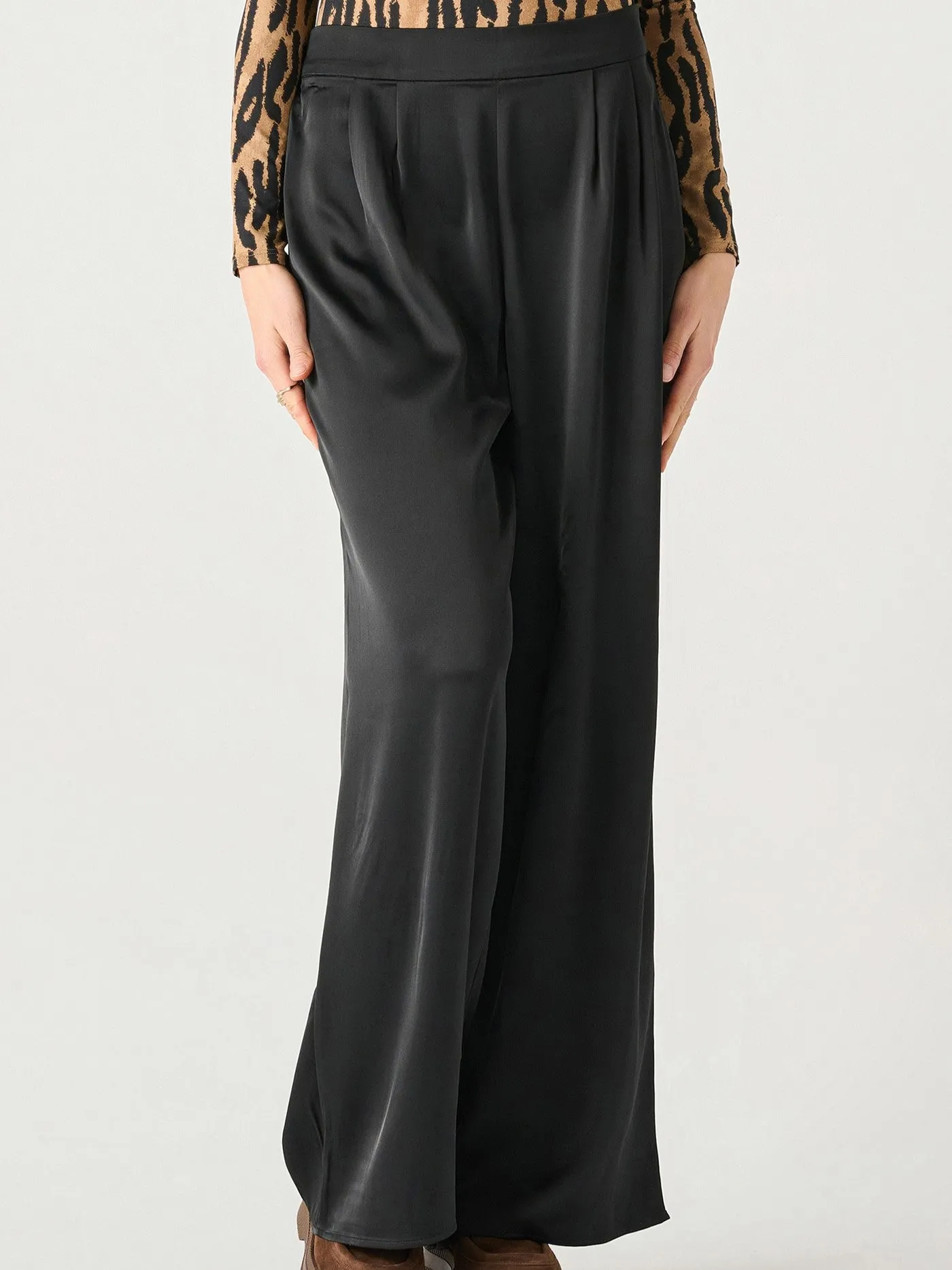 BLACK TAPE High Waisted Satin Wide Leg Pant sold by 27 Boutique product image thumbnail 5