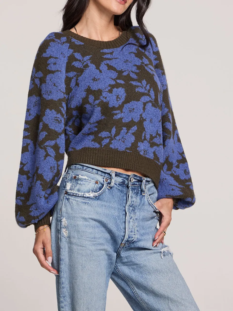 SALTWATER LUXE Noble Bell Sleeve Floral Knit Sweater sold by 27 Boutique product image thumbnail 4