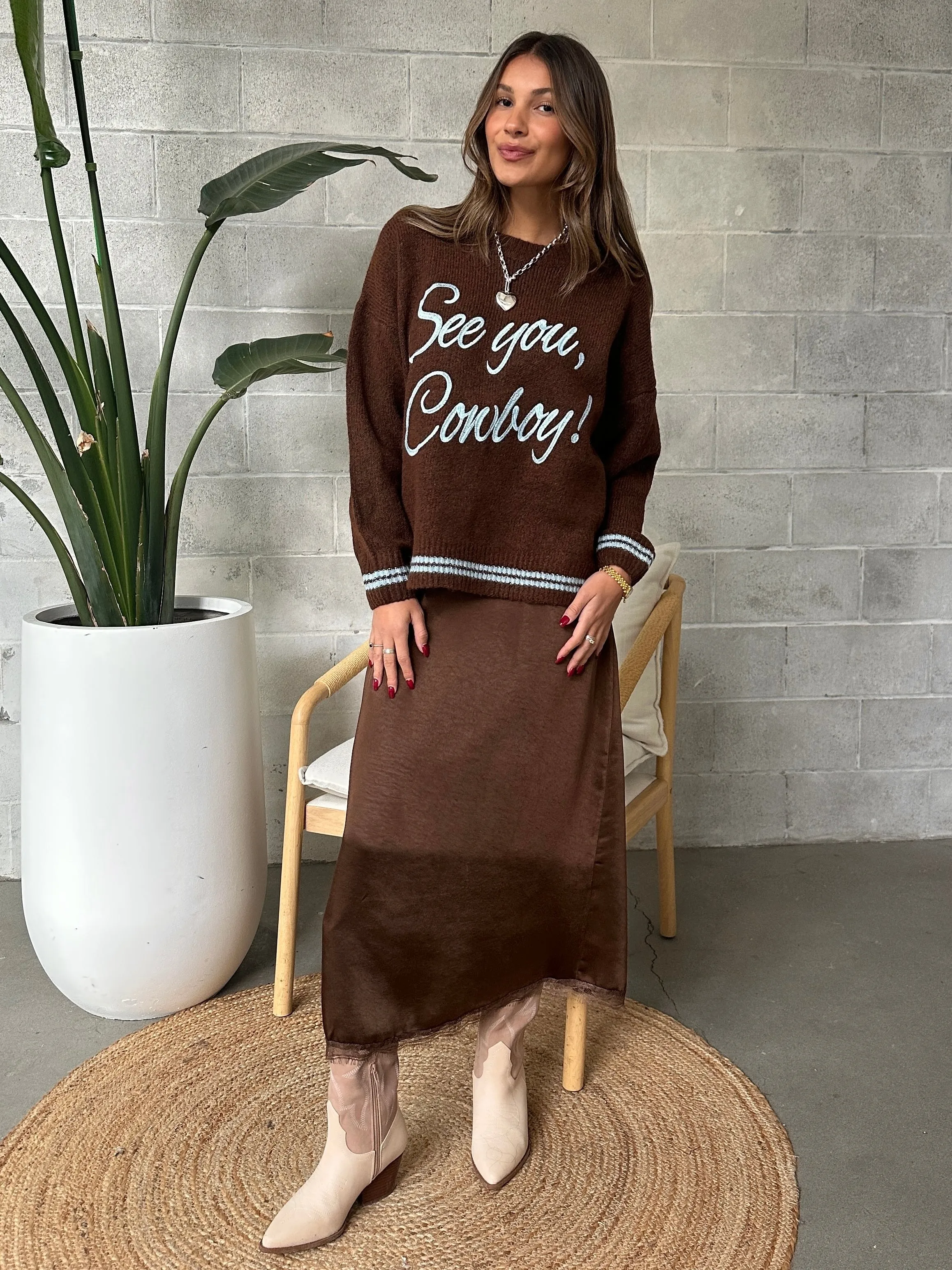 27 See You Cowboy Pullover Knit Sweater sold by 27 Boutique