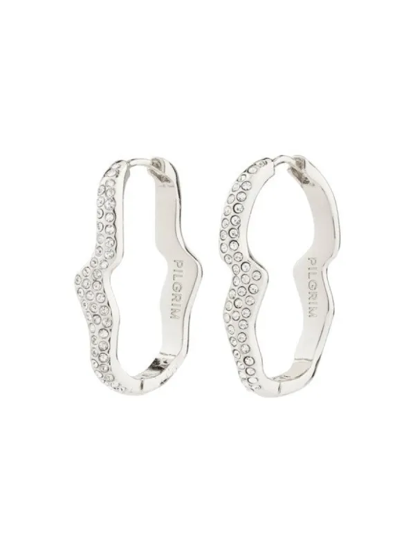 PILGRIM Connect Wavy Crystal Hoop Earrings sold by 27 Boutique