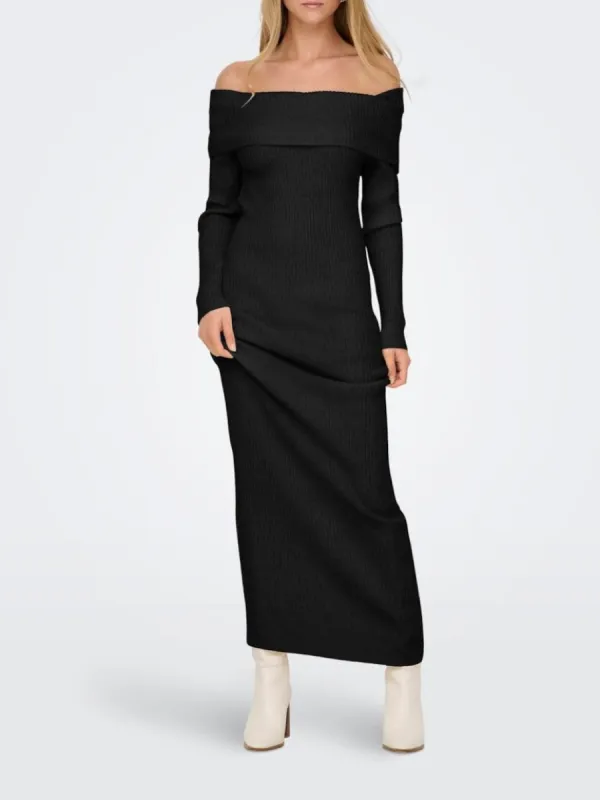 ONLY Katia Long Sleeve Off Shoulder Knit Maxi Dress sold by 27 Boutique