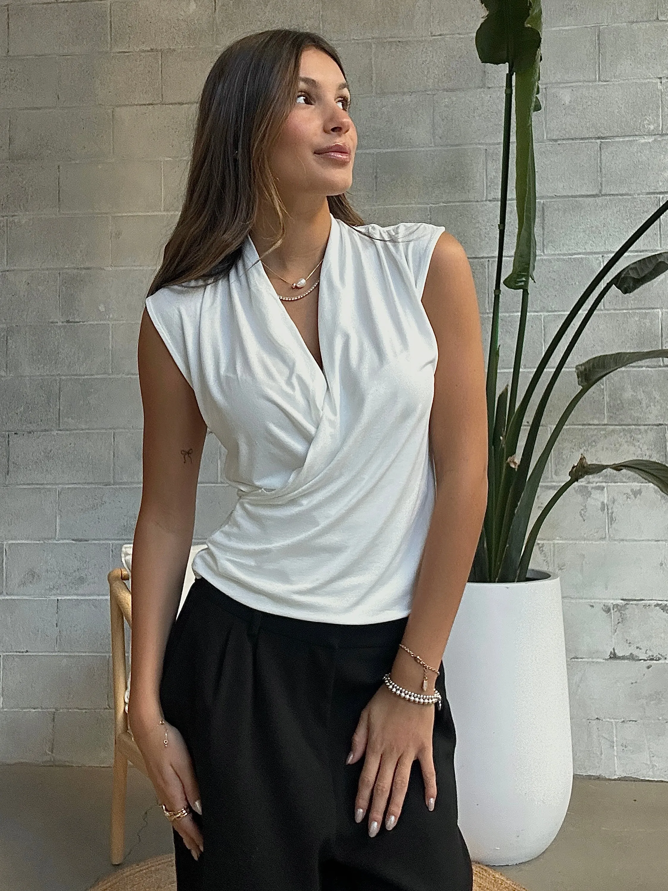 BLACK TAPE Draped Wrap Tank Blouse sold by 27 Boutique product image thumbnail 3