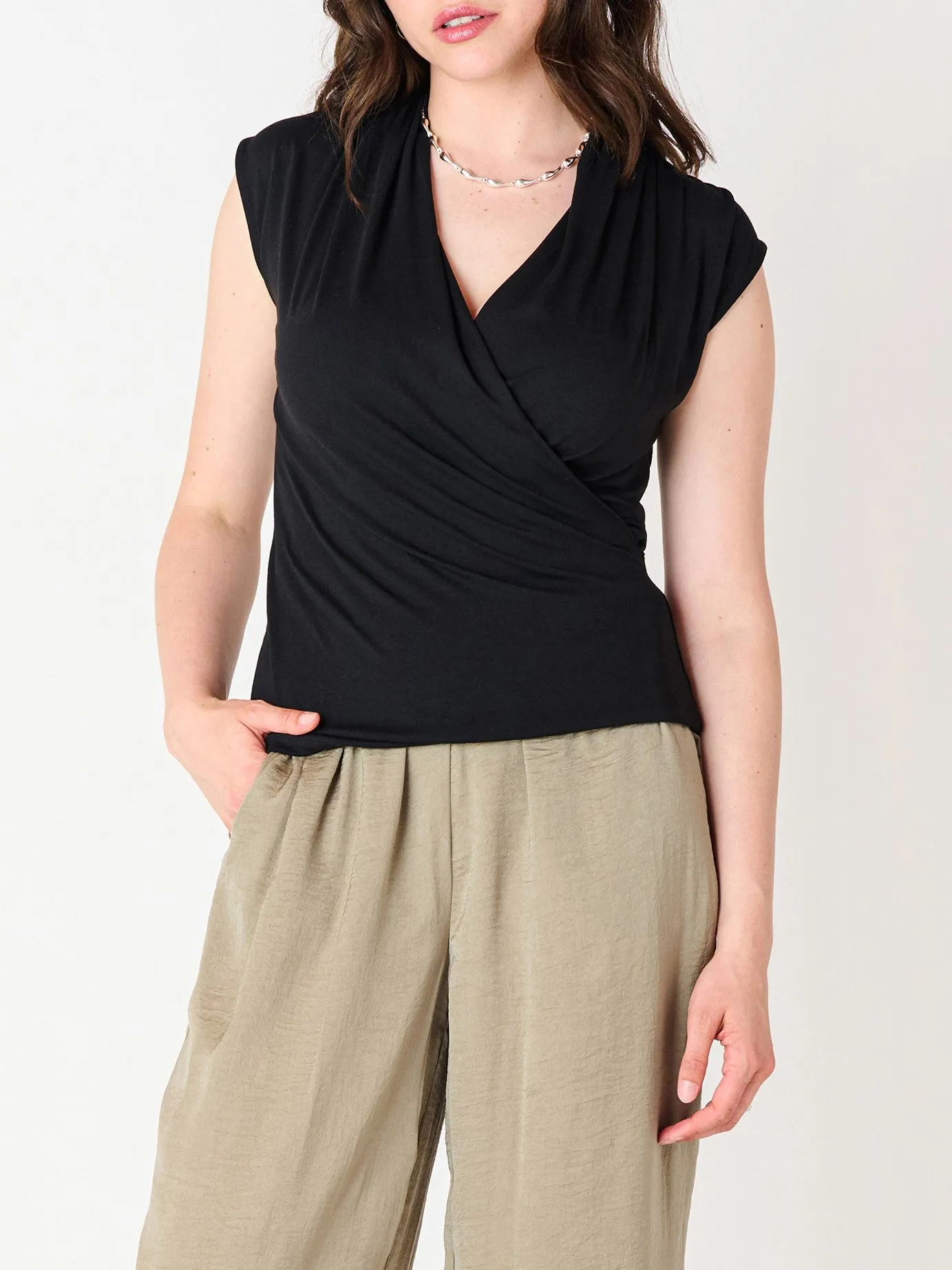 BLACK TAPE Draped Wrap Tank Blouse sold by 27 Boutique product image thumbnail 4