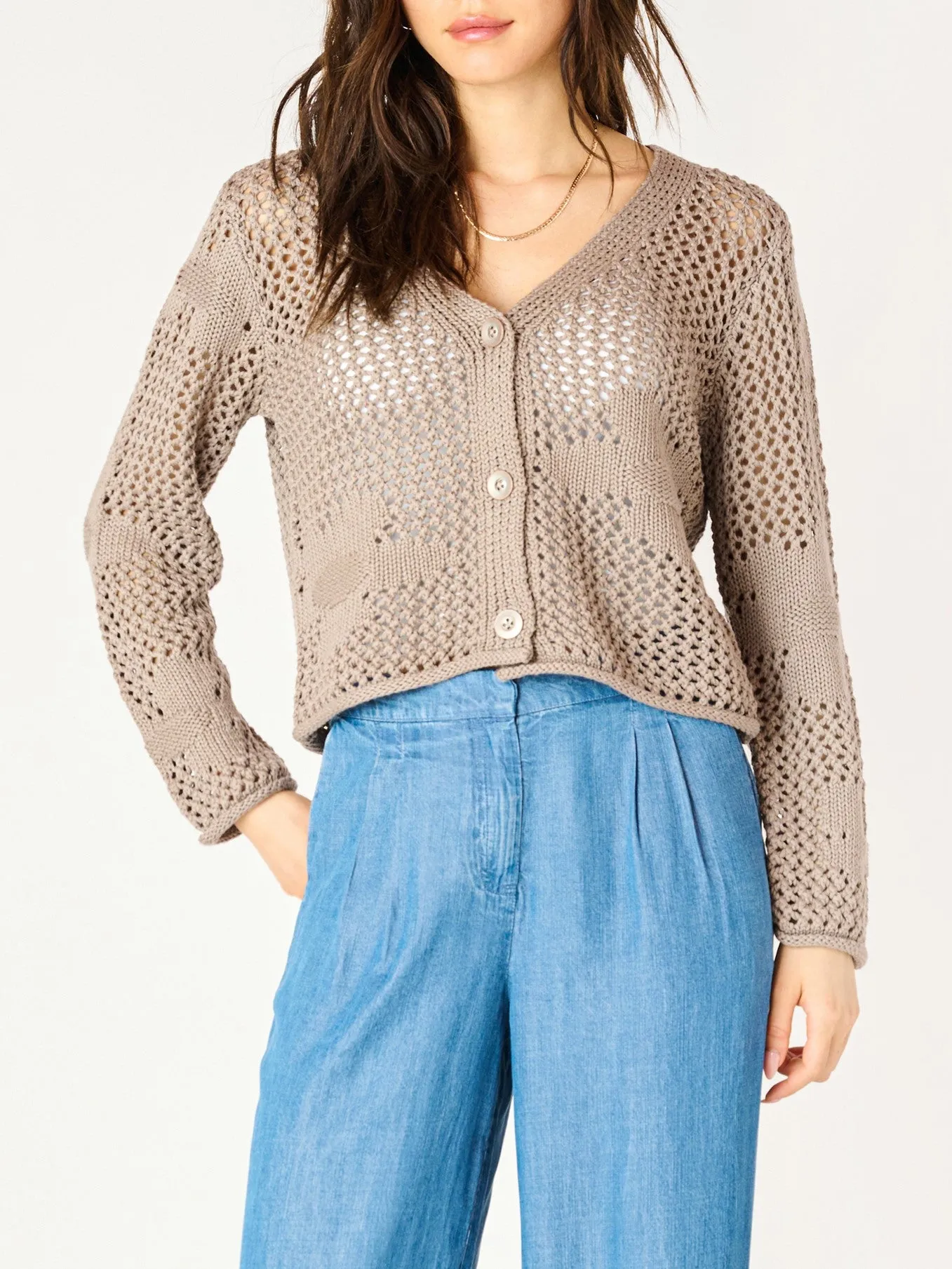 DEX Button Front Floral Crochet Cardigan Sweater sold by 27 Boutique product image thumbnail 5