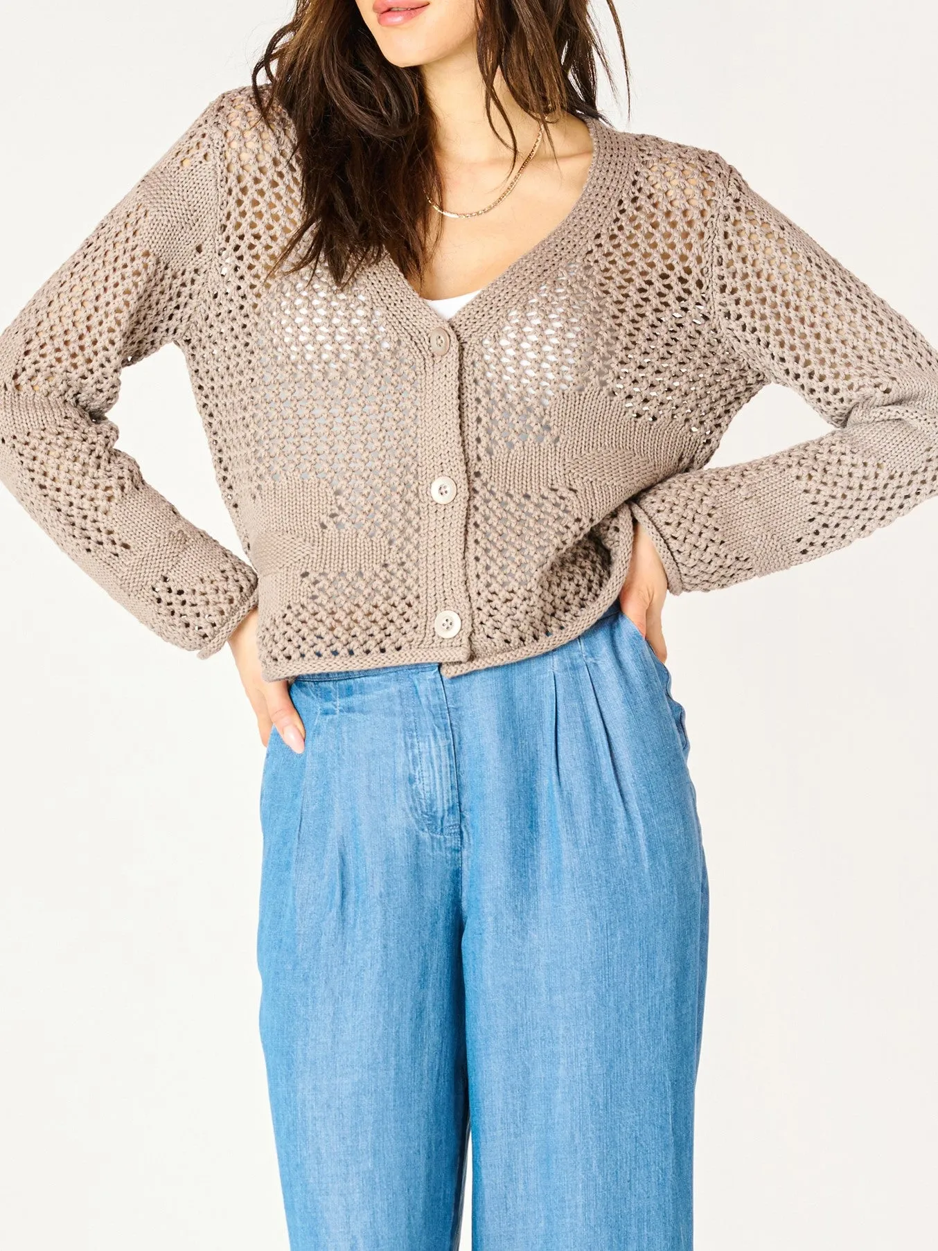 DEX Button Front Floral Crochet Cardigan Sweater sold by 27 Boutique product image thumbnail 2