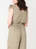 BLACK TAPE V-Neck Tie Shoulder Top And Flowy Wide Leg Pant Set sold by 27 Boutique