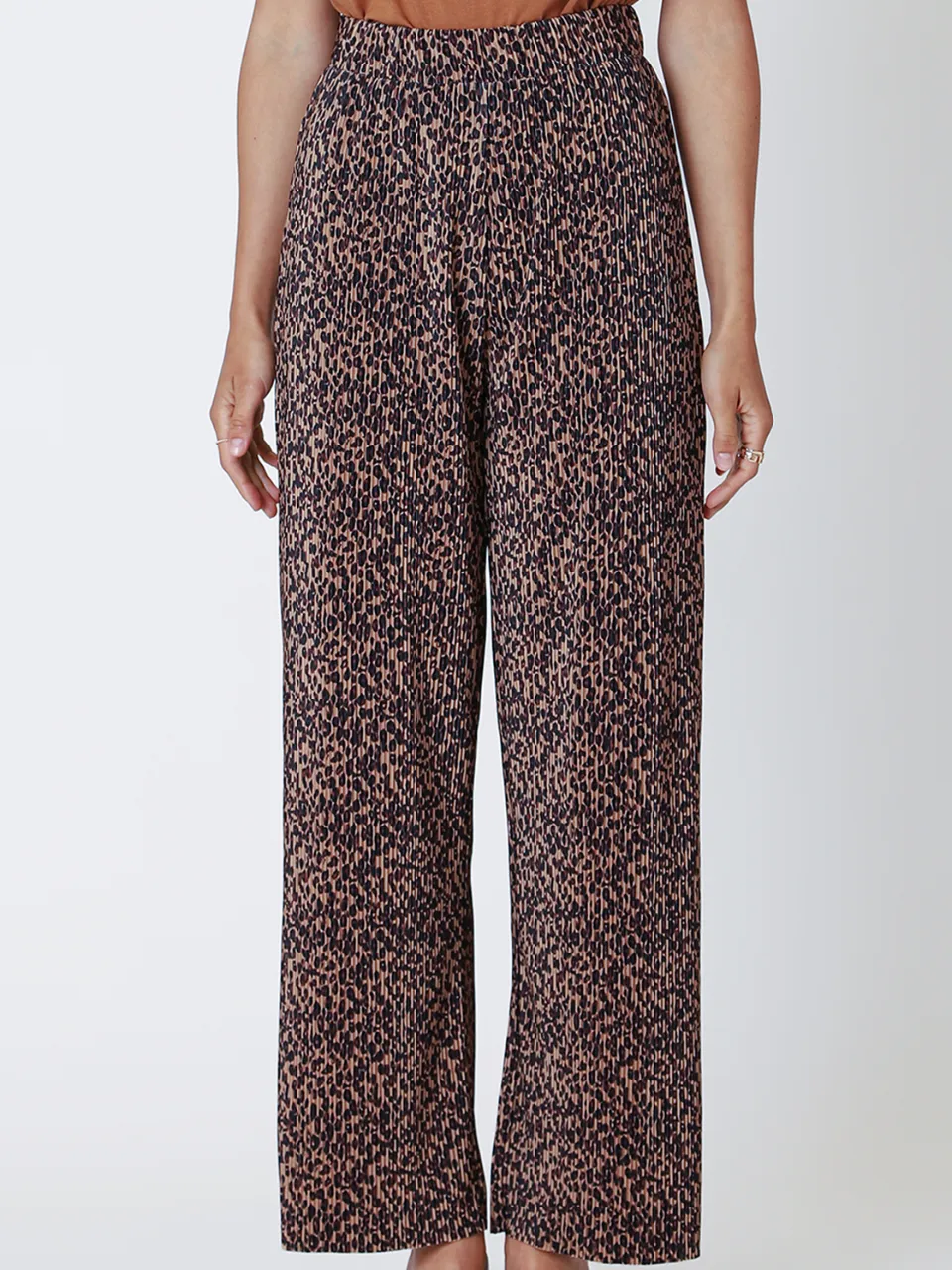 DEX Leopard Pleated Wide Leg Pant sold by 27 Boutique