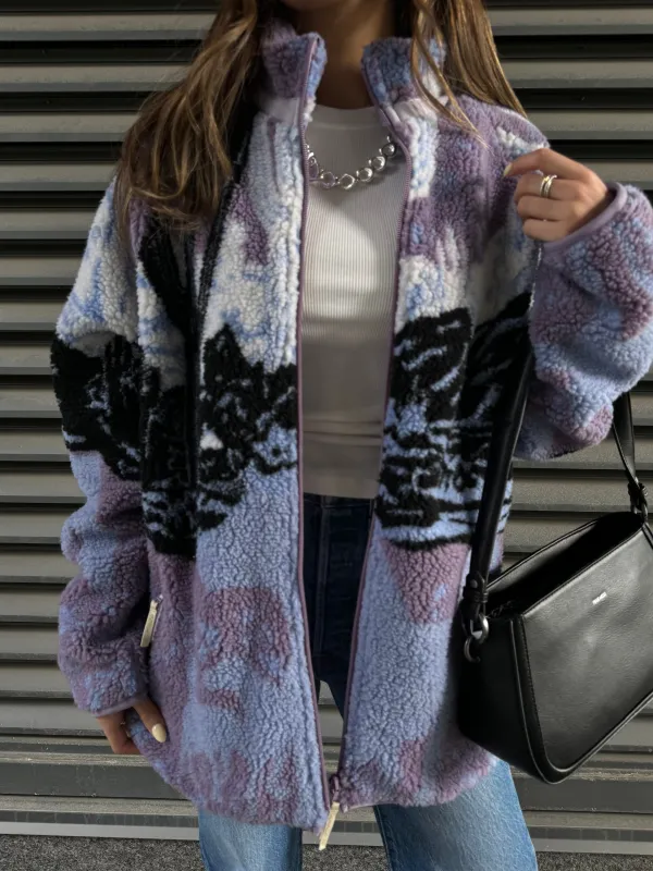 KUWALLA "Horsey Time" and "Wolf Pack" Unisex Sherpa Zip Up Jackets sold by 27 Boutique