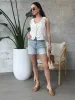 DEX Button Front Crochet Vest sold by 27 Boutique