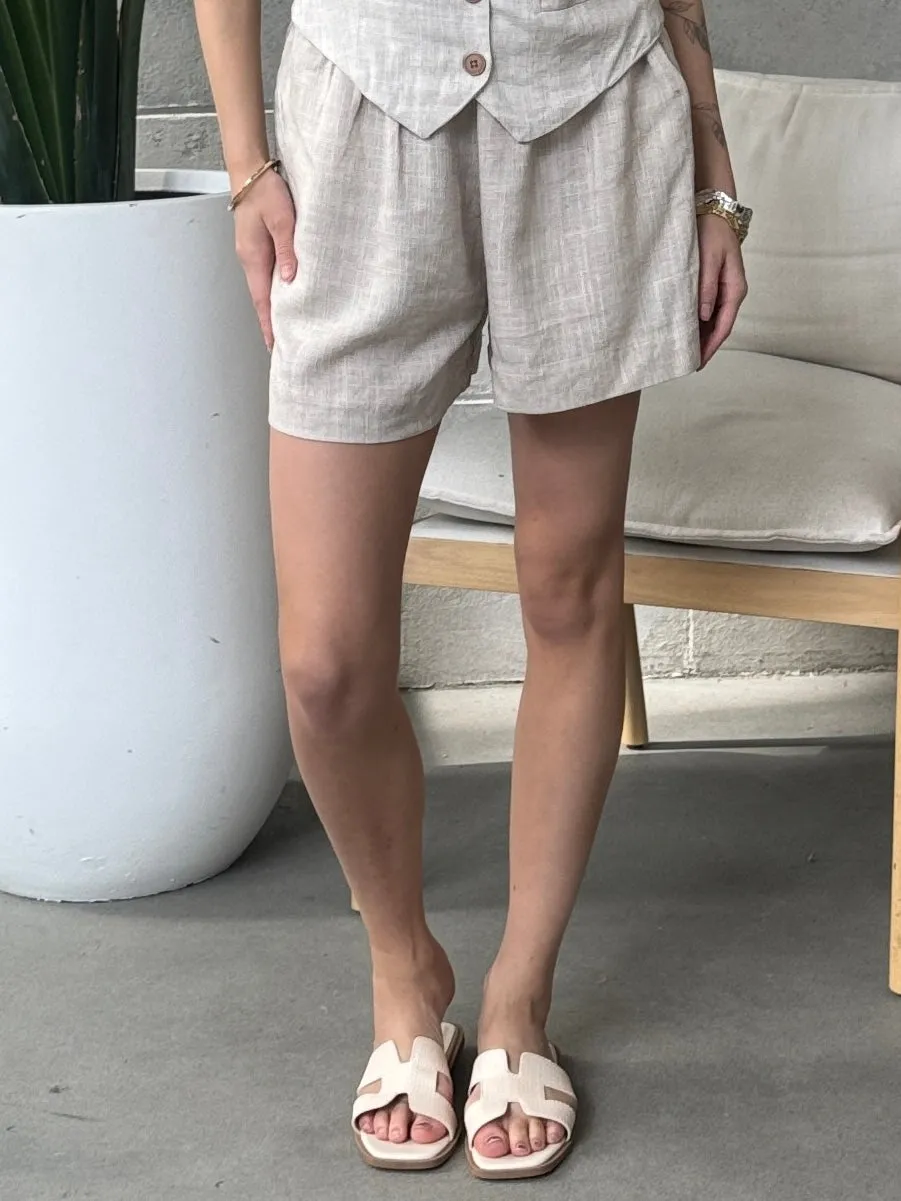 BLACK TAPE Pull On Linen Shorts sold by 27 Boutique