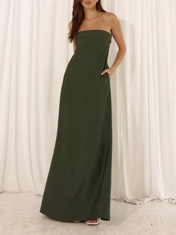 RUNAWAY THE LABEL Saphira Strapless Maxi Dress sold by 27 Boutique
