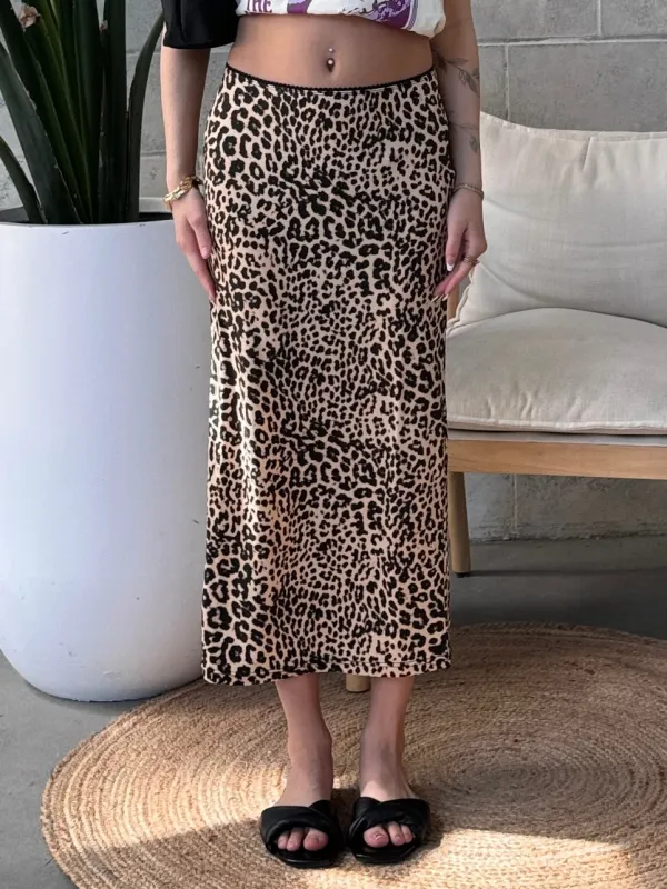 NOISY MAY Avery Leopard Midi Skirt sold by 27 Boutique