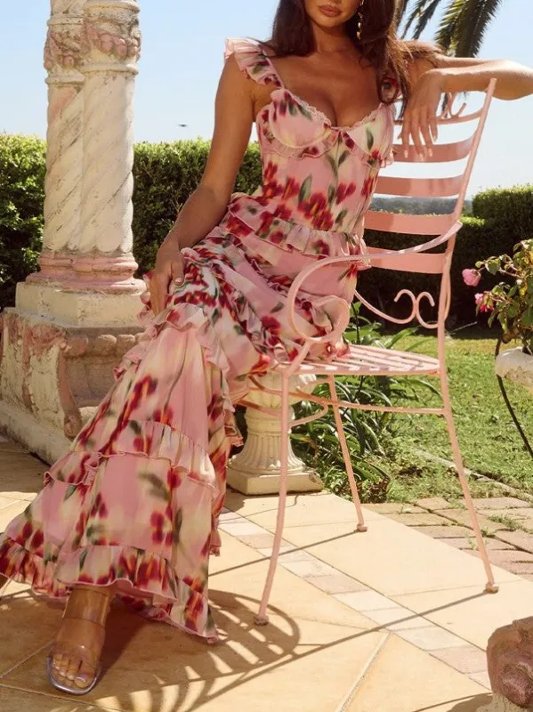 RUNAWAY THE LABEL Melvina Ruffle Maxi Dress sold by 27 Boutique