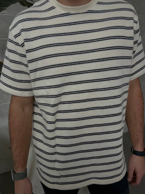ONLY + SONS Men's/Unisex Ian Textured Striped Tee sold by 27 Boutique
