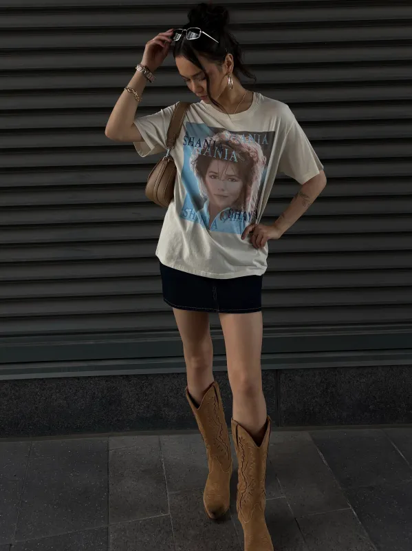 DAYDREAMER Shania Twain Woman In Me Boyfriend Tee sold by 27 Boutique
