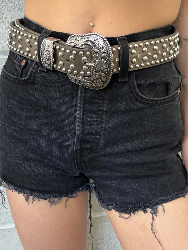 27 Western Floral Buckle Studded Belt sold by 27 Boutique