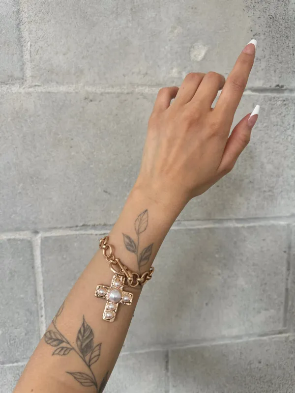 27 Cross Charm Chain Bracelet sold by 27 Boutique