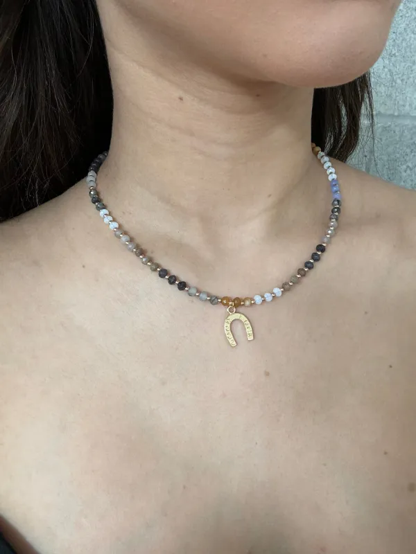 27 Horseshoe Charm Beaded Necklace sold by 27 Boutique