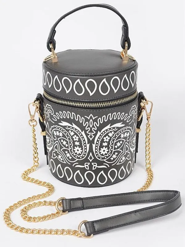 27 Paisley Cylinder Crossbody sold by 27 Boutique