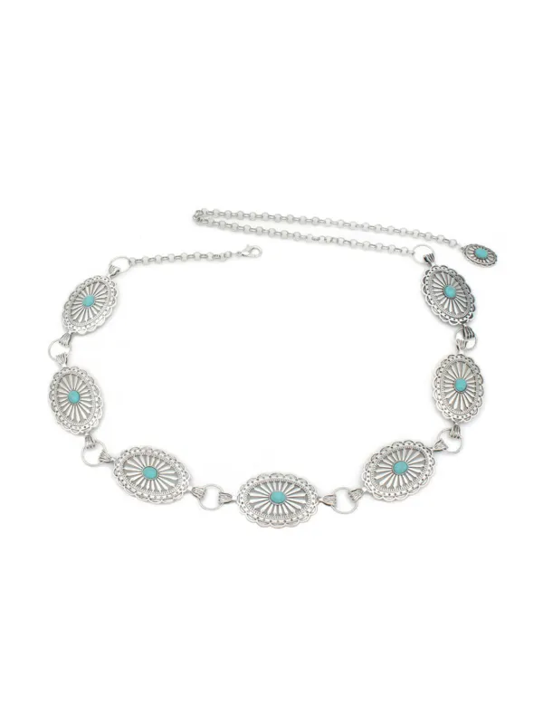 27 South Western Oval Linked Concho Chain Belt sold by 27 Boutique