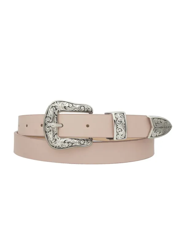 27 Western Embossed Smooth Buckle Belt sold by 27 Boutique