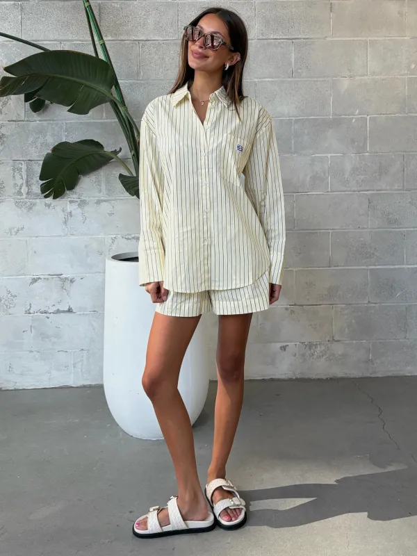 NOISY MAY Frida Striped Button Up Shirt sold by 27 Boutique