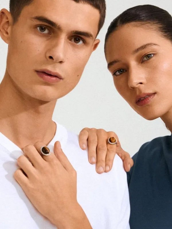 PILGRIM Between Tiger Eye Ring sold by 27 Boutique