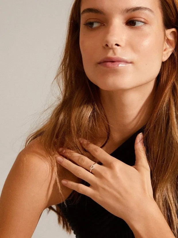 PILGRIM Lulu Crystal Heart Stack Ring sold by 27 Boutique