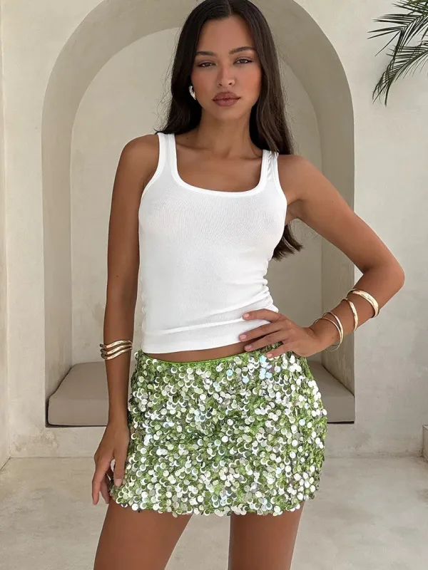 RUNAWAY THE LABEL Idalia Sequin Mini Skirt sold by 27 Boutique