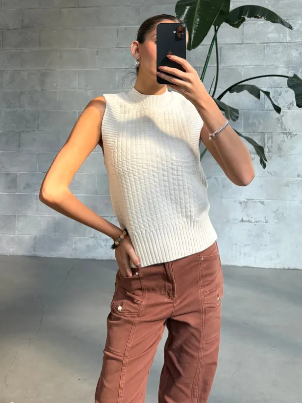 BLACK TAPE Textured Stitch Sweater Tank sold by 27 Boutique