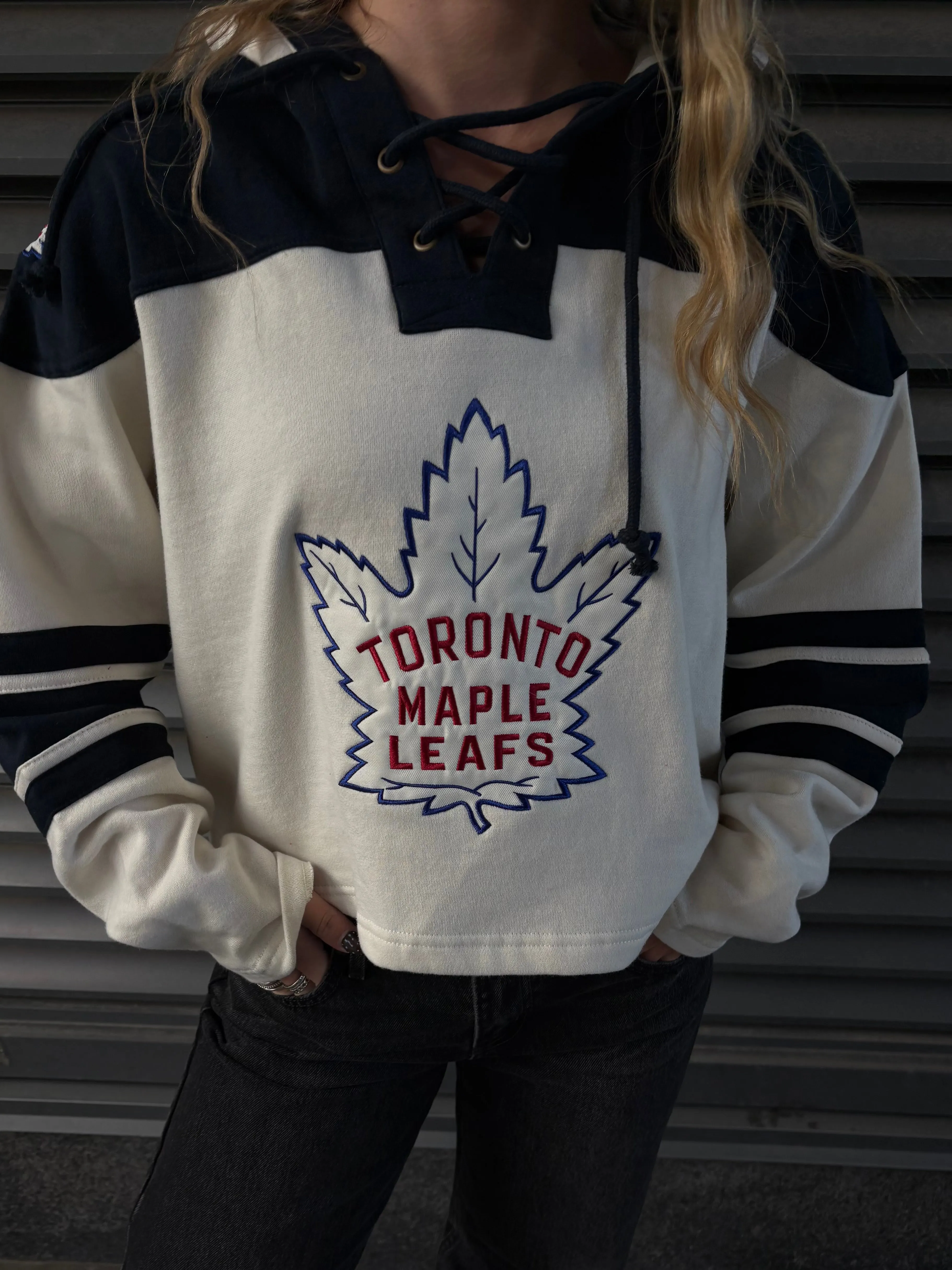'47 BRAND NHL Toronto Maple Leafs '47 Cropped Superior Lace Hoodie sold by 27 Boutique product image thumbnail 2