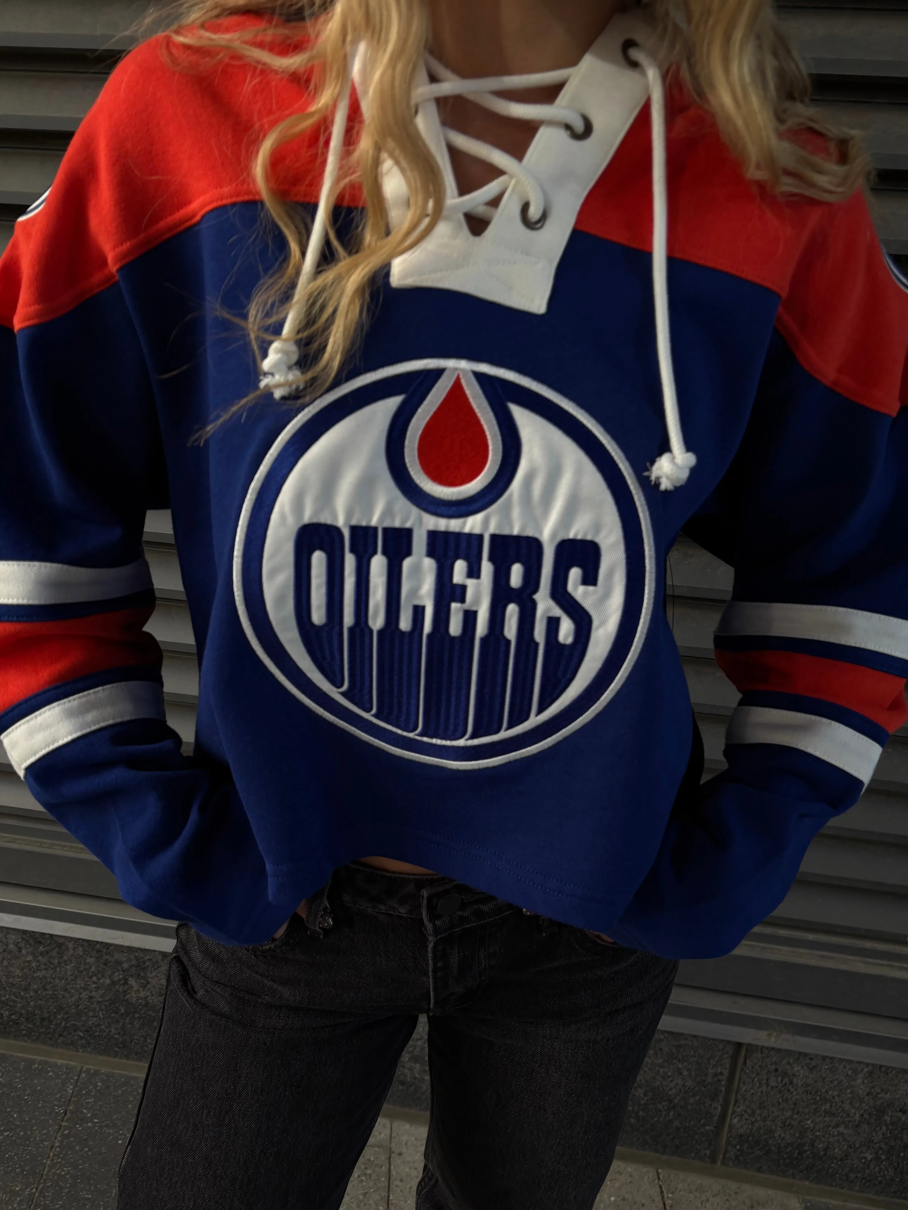 '47 BRAND NHL Edmonton Oilers '47 Cropped Superior Lace Hoodie sold by 27 Boutique