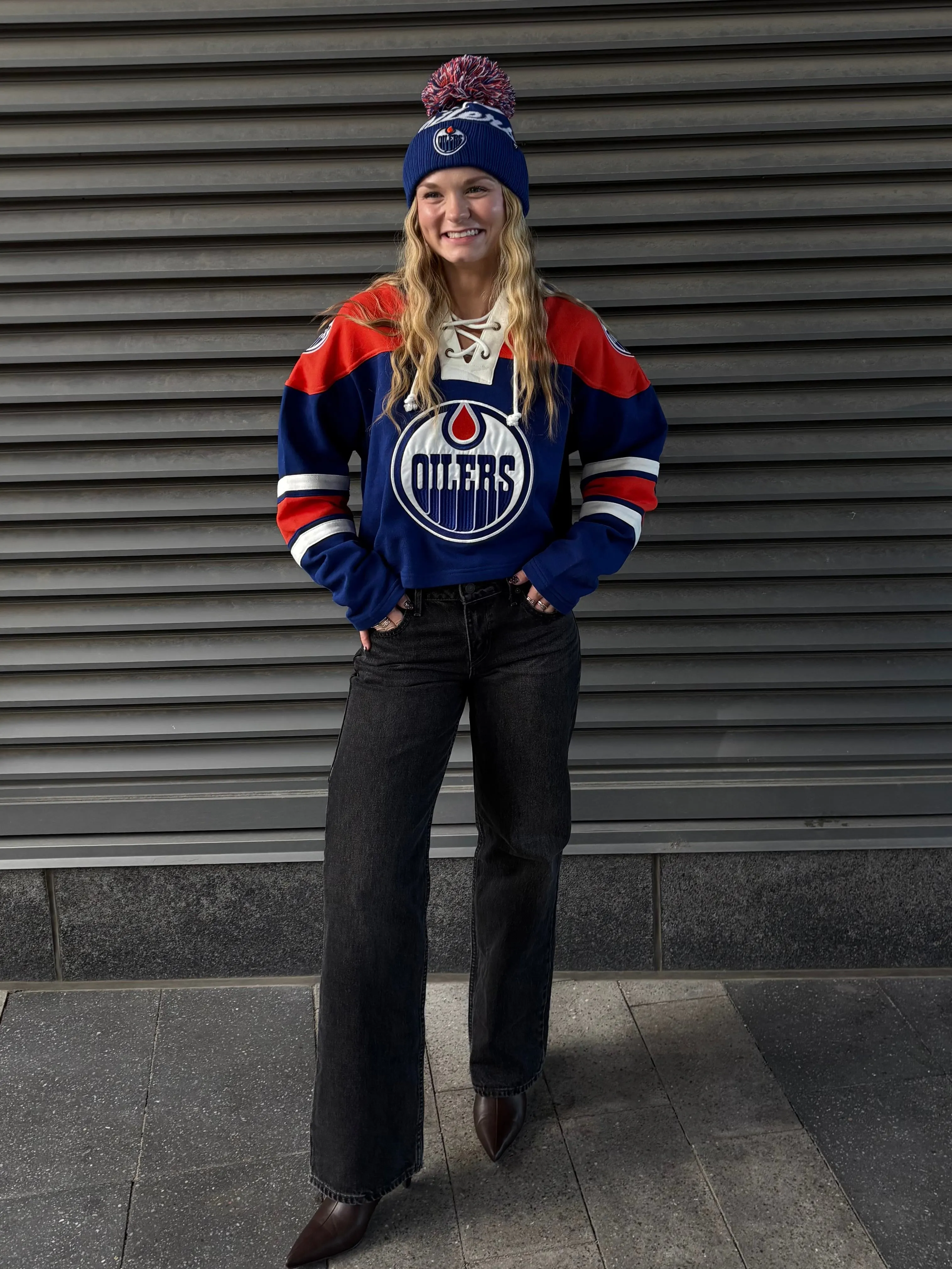 '47 BRAND NHL Edmonton Oilers '47 Cropped Superior Lace Hoodie sold by 27 Boutique product image thumbnail 2