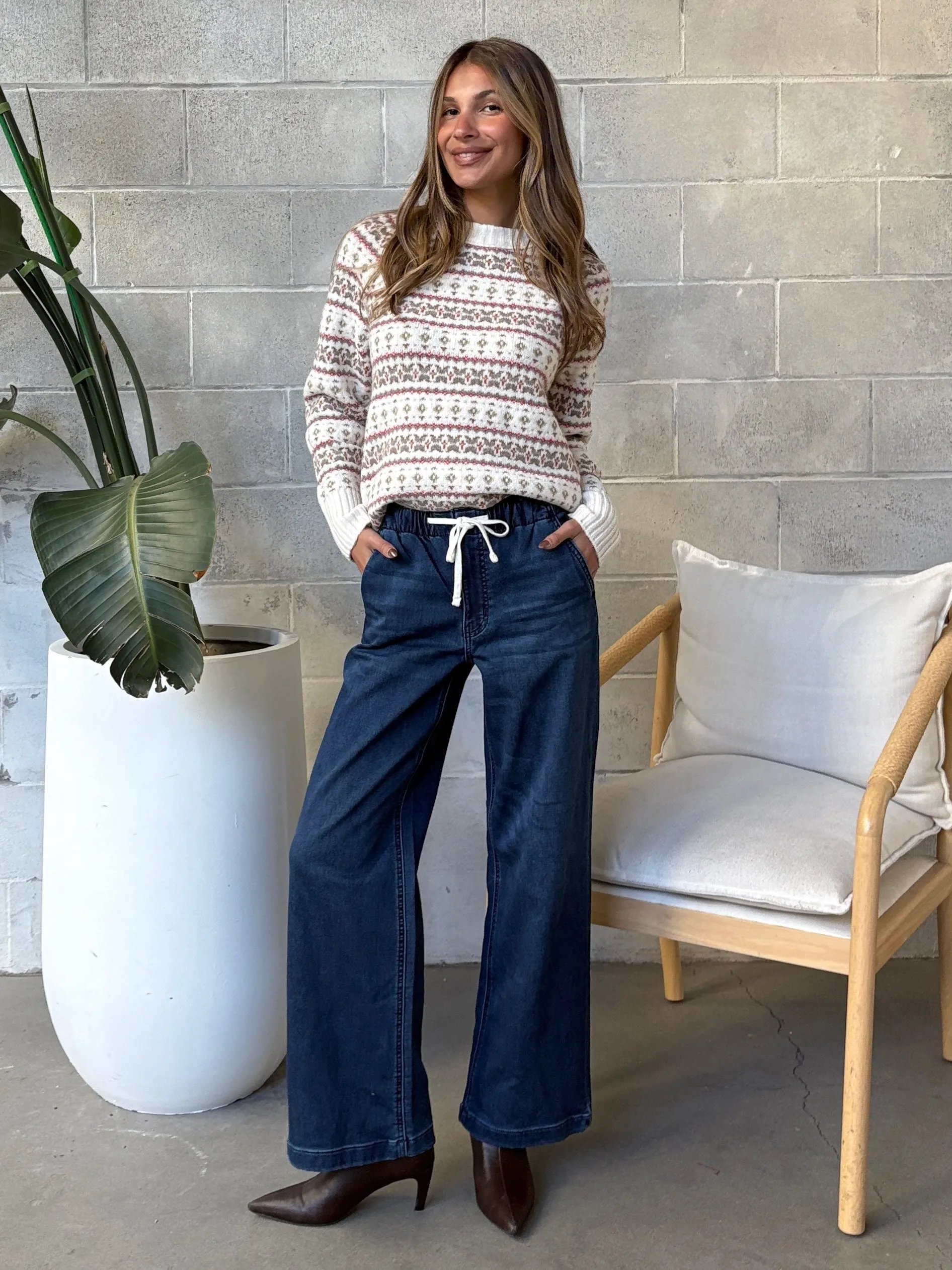 ROOM 34 Wide Leg Denim Pant sold by 27 Boutique