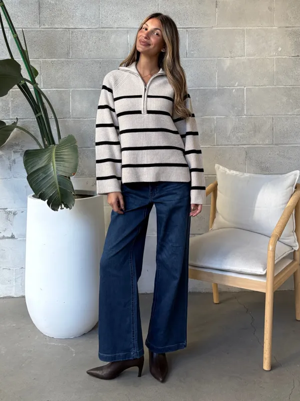 ROOM 34 Half Zip Rib Knit Sweater sold by 27 Boutique