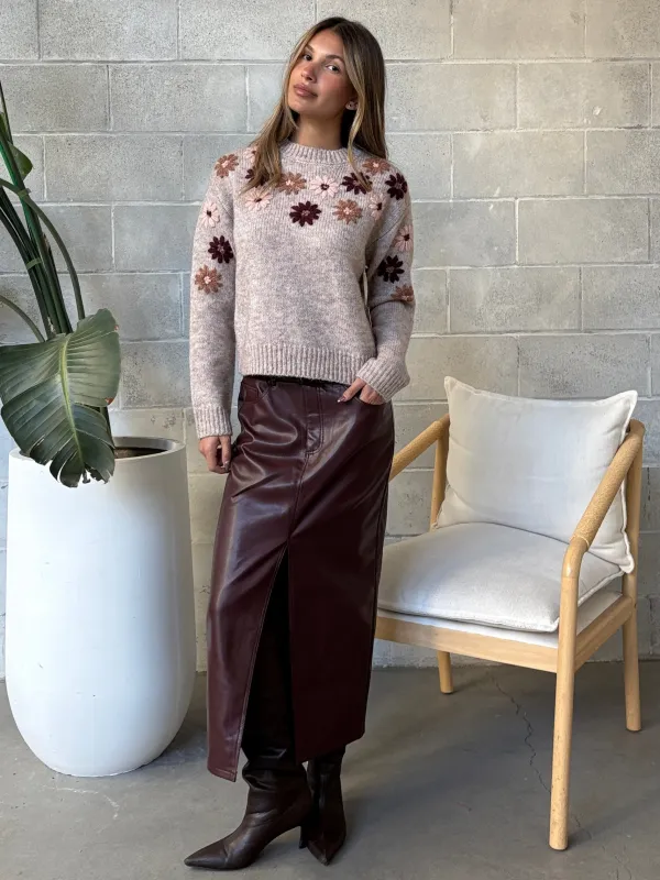 BLACK TAPE Floral Embroidered Sweater sold by 27 Boutique