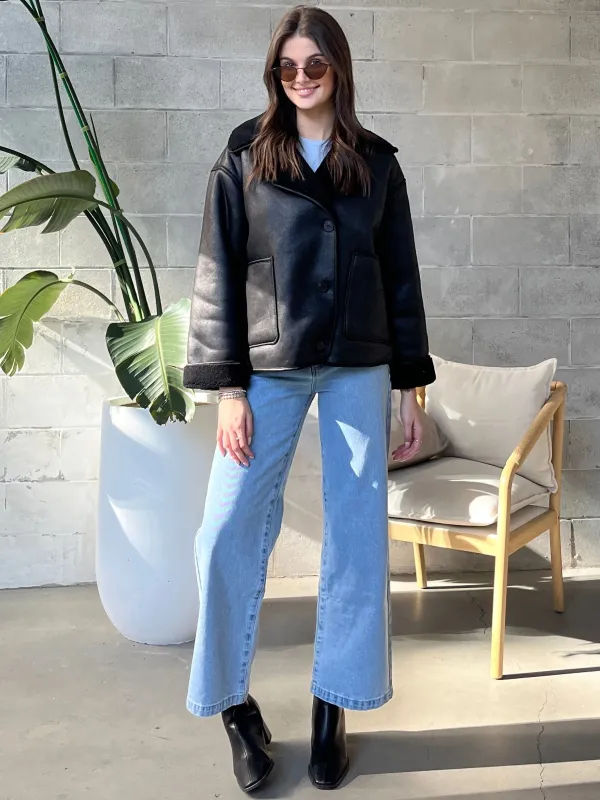 DEX Faux Suede Sherpa Jacket sold by 27 Boutique