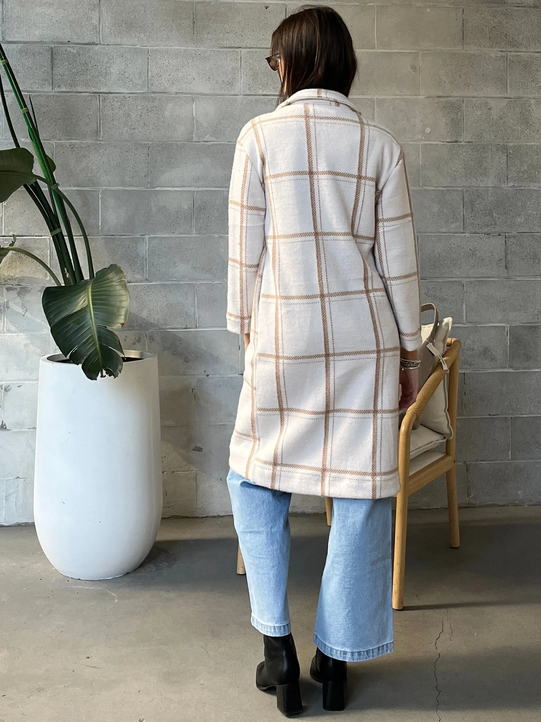 DEX Plaid Soft Long Coat sold by 27 Boutique product image thumbnail 2