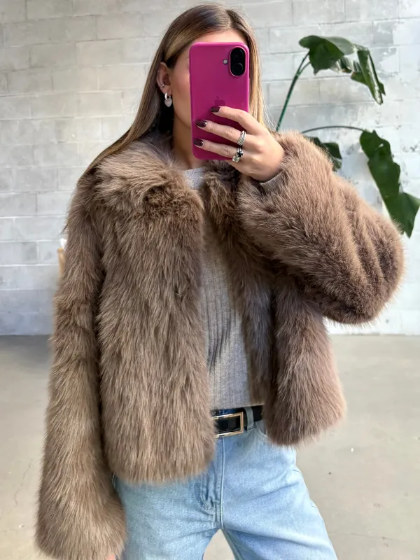 C'EST MOI Faux Fur Cropped Jacket sold by 27 Boutique