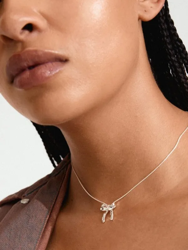 PILGRIM Cassian Bow Pendant Necklace sold by 27 Boutique