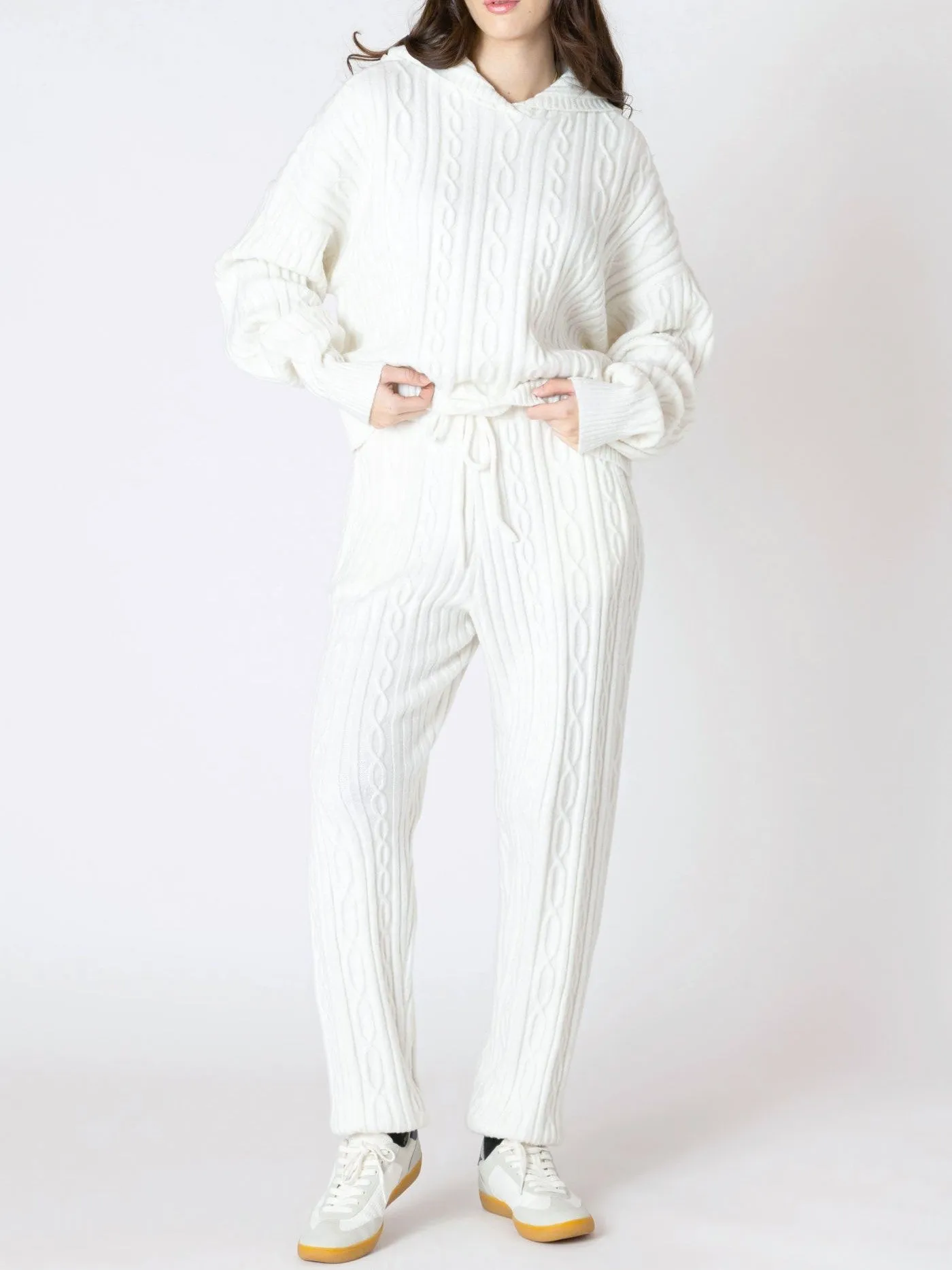 DEX Cable Knit Hooded Sweater and Jogger Set sold by 27 Boutique product image thumbnail 3