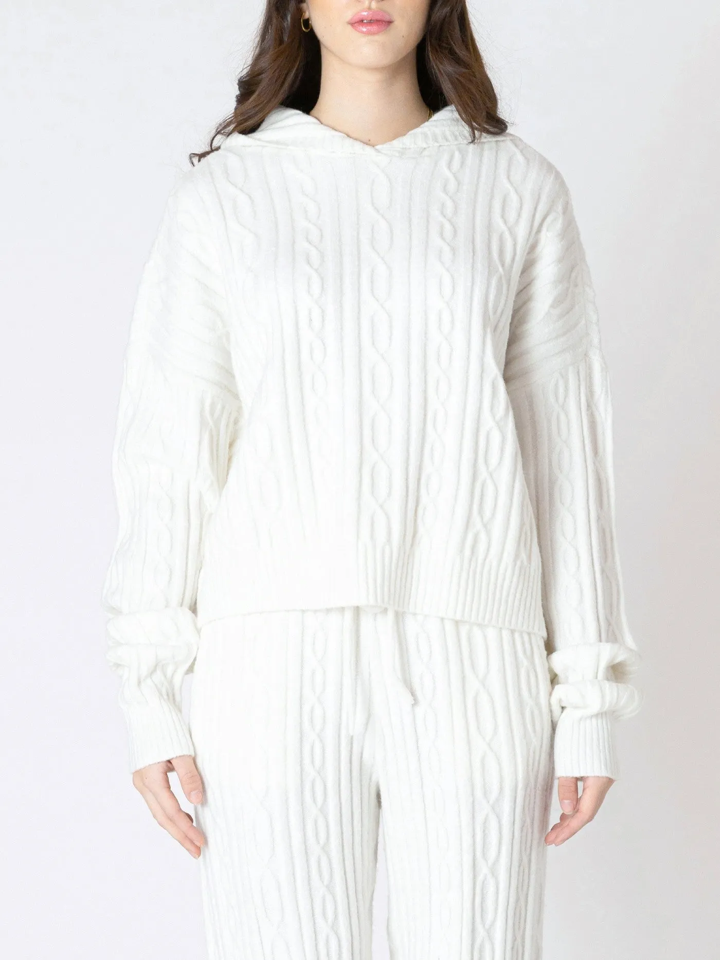 DEX Cable Knit Hooded Sweater and Jogger Set sold by 27 Boutique product image thumbnail 4