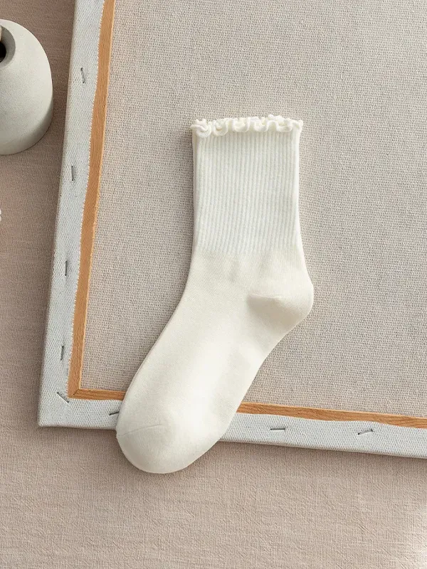 27 Ruffle Trim Crew Socks sold by 27 Boutique