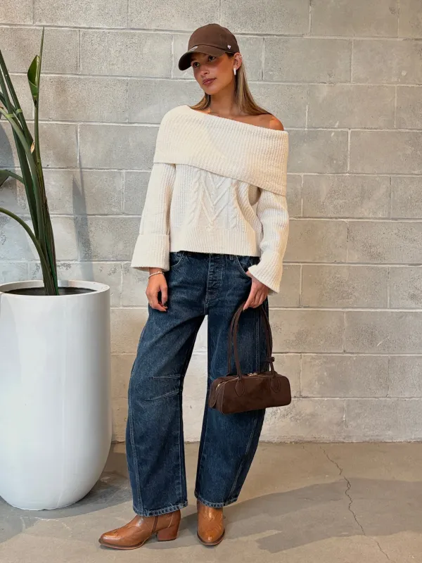 ONLY Luna Off Shoulder Knit Pullover sold by 27 Boutique